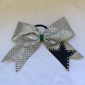 Silver sequin cheer bow